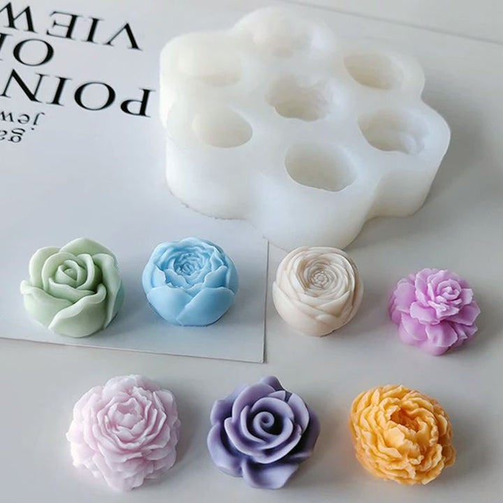 7-in-1 Flower Candle Mold | Silicone Mold for DIY Candles & Crafts