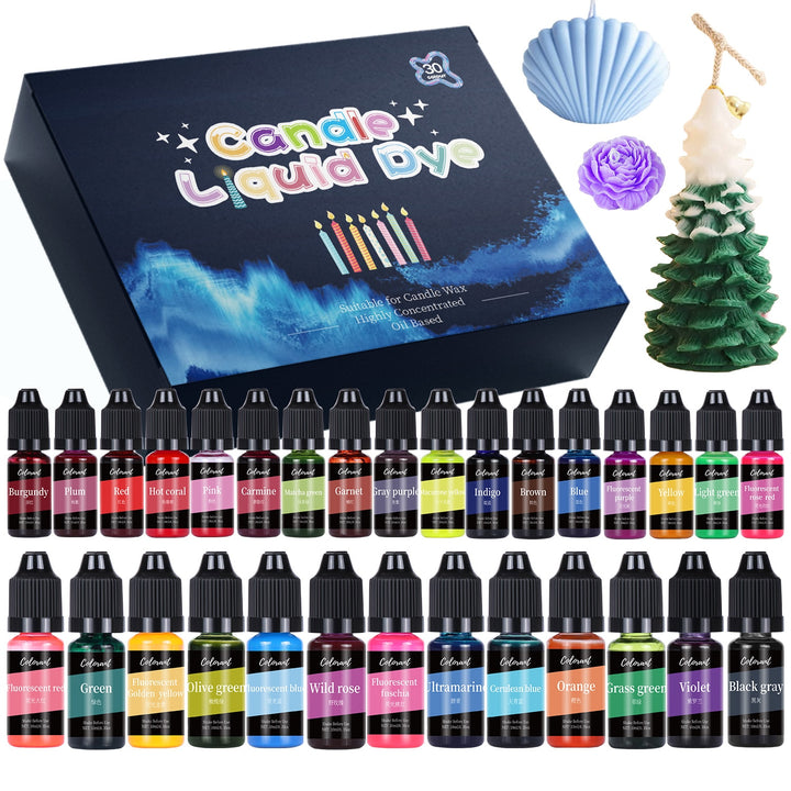 30-Piece Candle Liquid Color Set | Vibrant Liquid Colors for DIY Candles