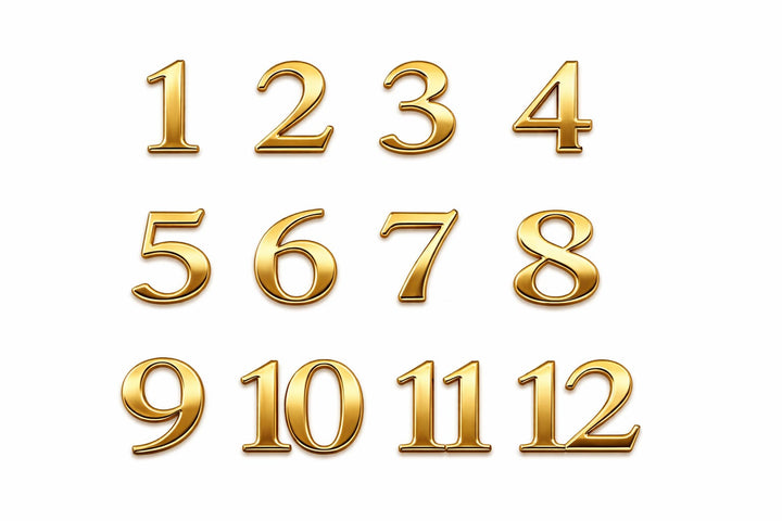Silver Numeric Clock Face Numbers (1–12) – Modern Finish Set